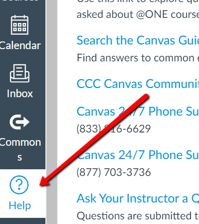 Canvas Help Icon Location